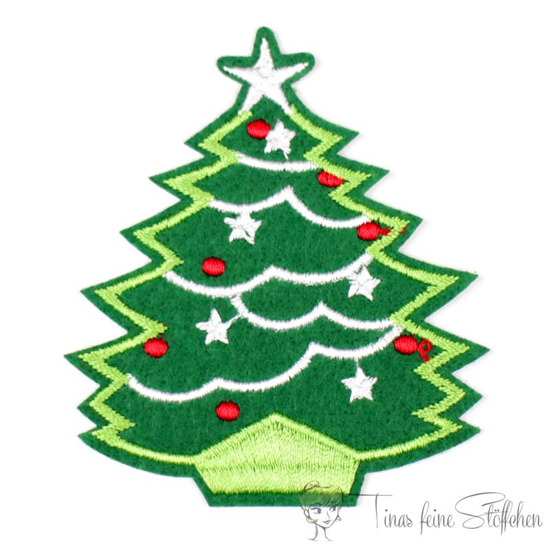 Christmas tree embroidery iron on application