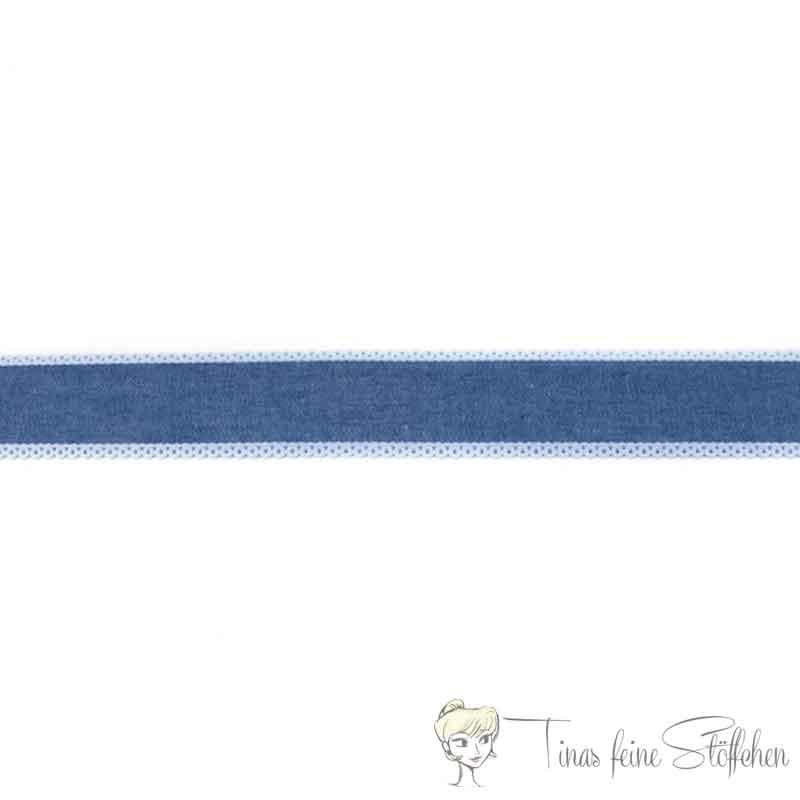 Cotton ribbon 25mm light Jeans