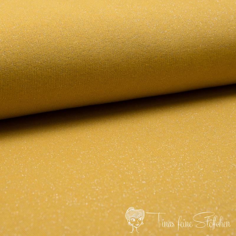 0,5 meter Sommersweat Glitter ochre Uni