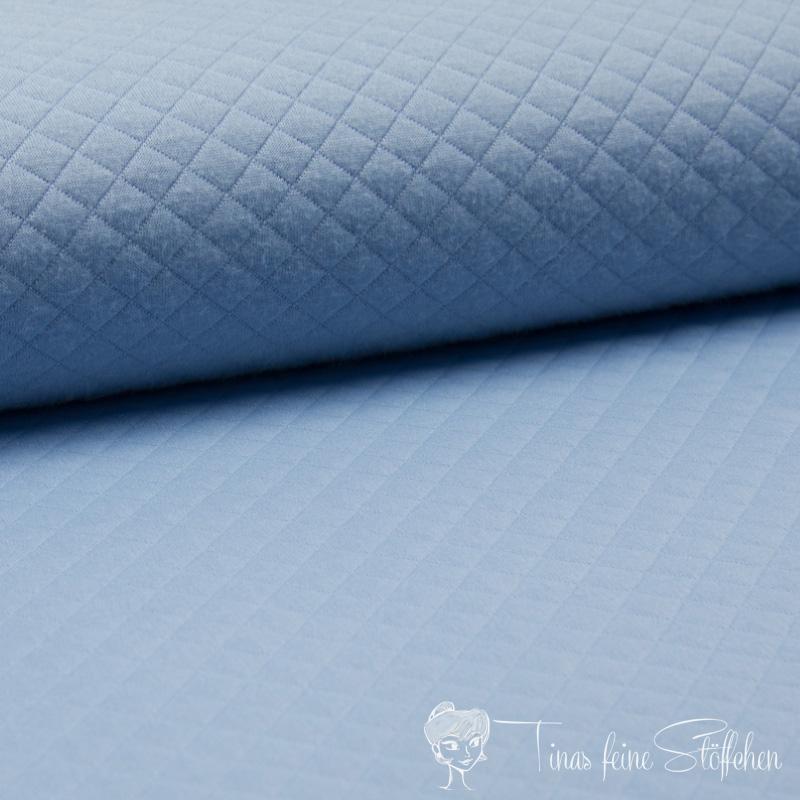 0,5 meter quilted jersey diamond dusty blue