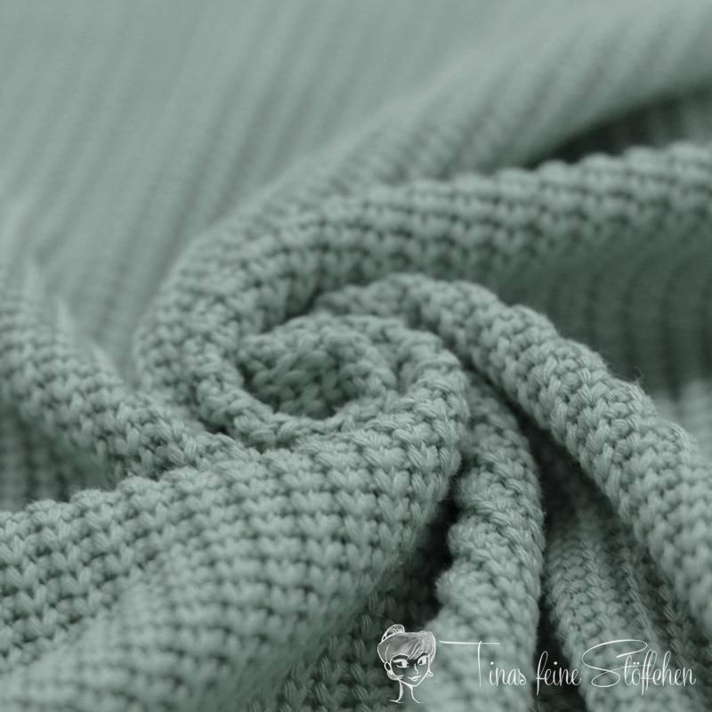 0,5 meter Cotton wide knit - Knit Jacquard -  sea green