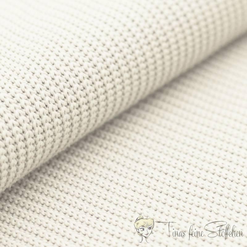 0,5 Meter Baumwolle Breitstrick - Strick Jacquard - offwhite