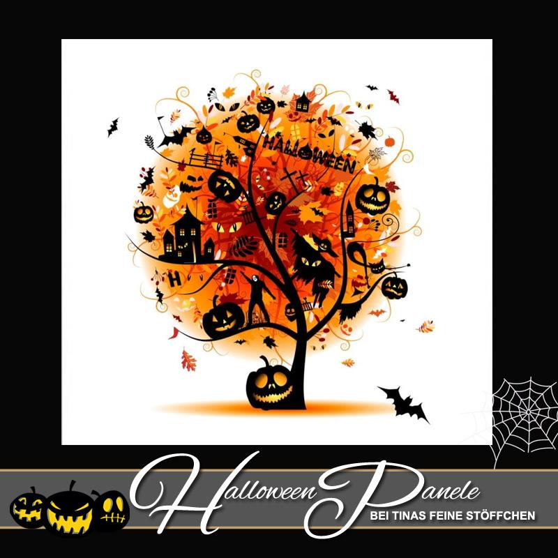 1 piece French Terry Halloween Panel Halloween tree