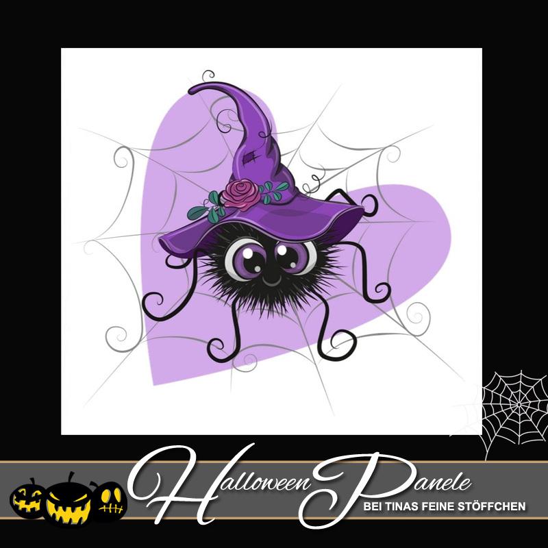 1 piece French Terry Halloween Panel spider with heart