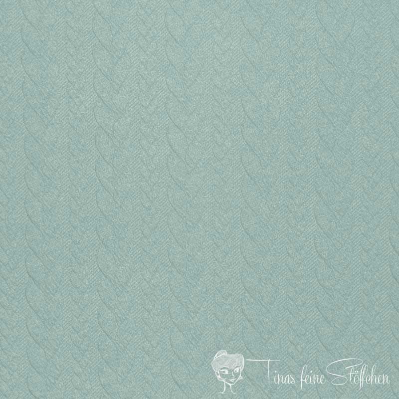 0,5 meter Jacquard knitted fabric with plait pattern sea green