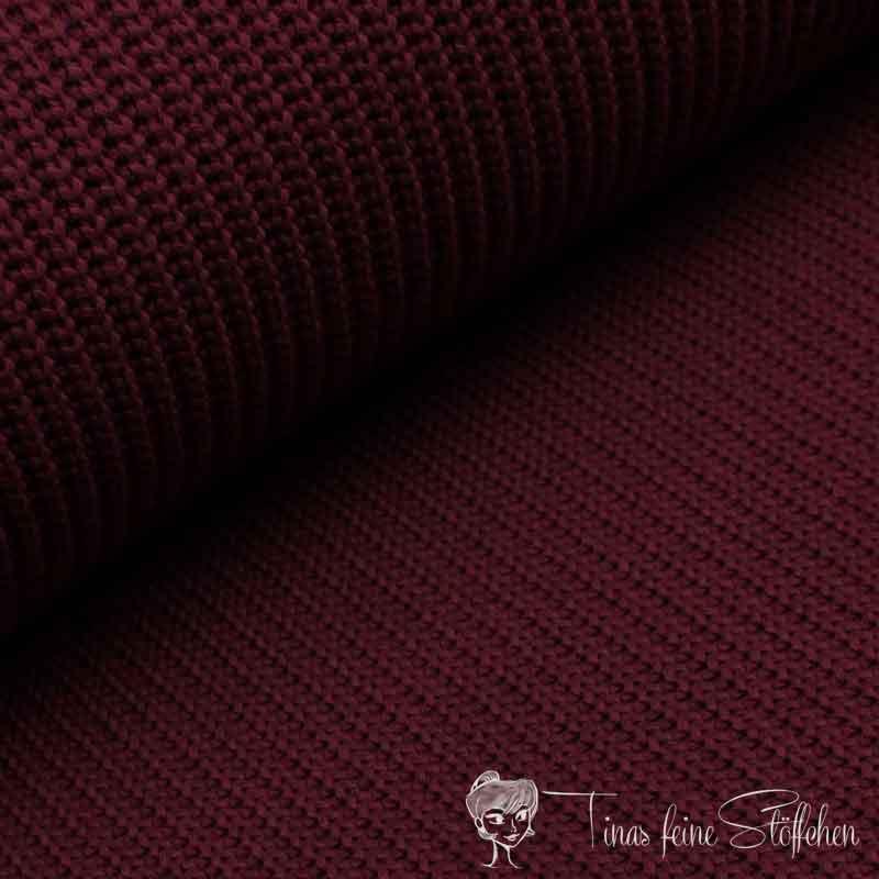 0,5 Meter Baumwolle Breitstrick - Strick Jacquard - dunkel bordeaux