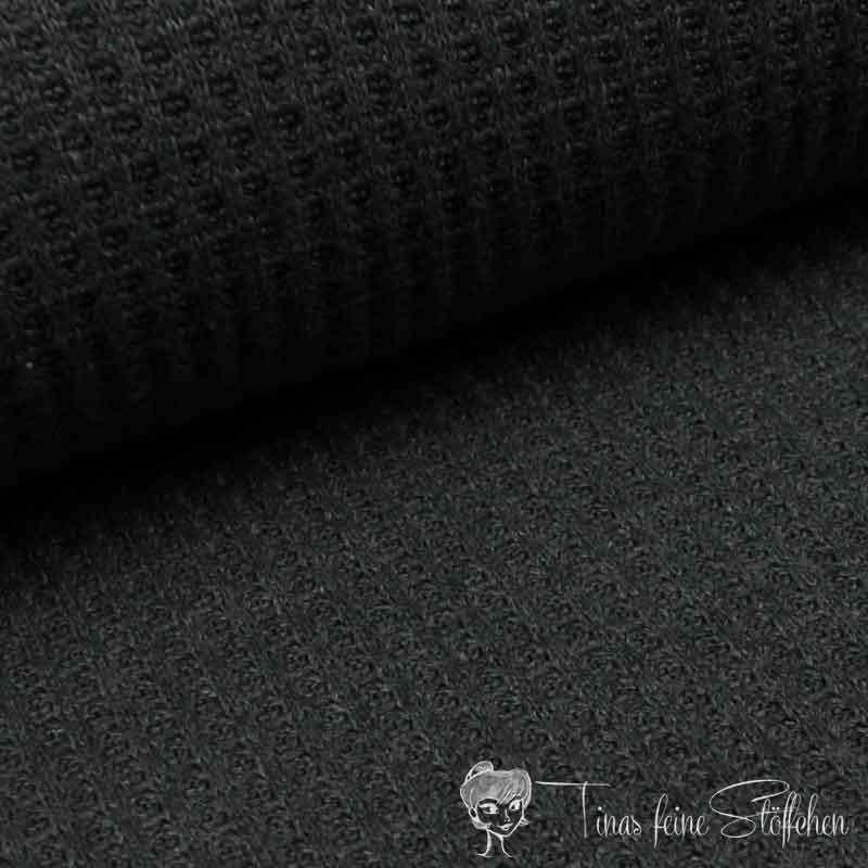 0,5 meter Cotton waffle knit - anthrazit