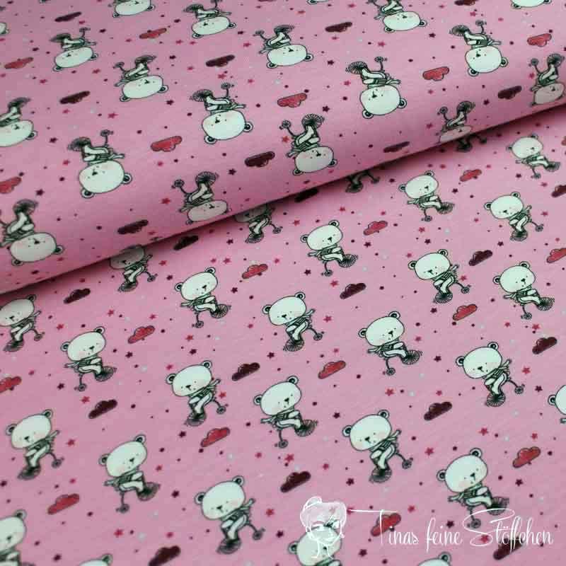 0,5 meter cotton jersey light pink with cute bears