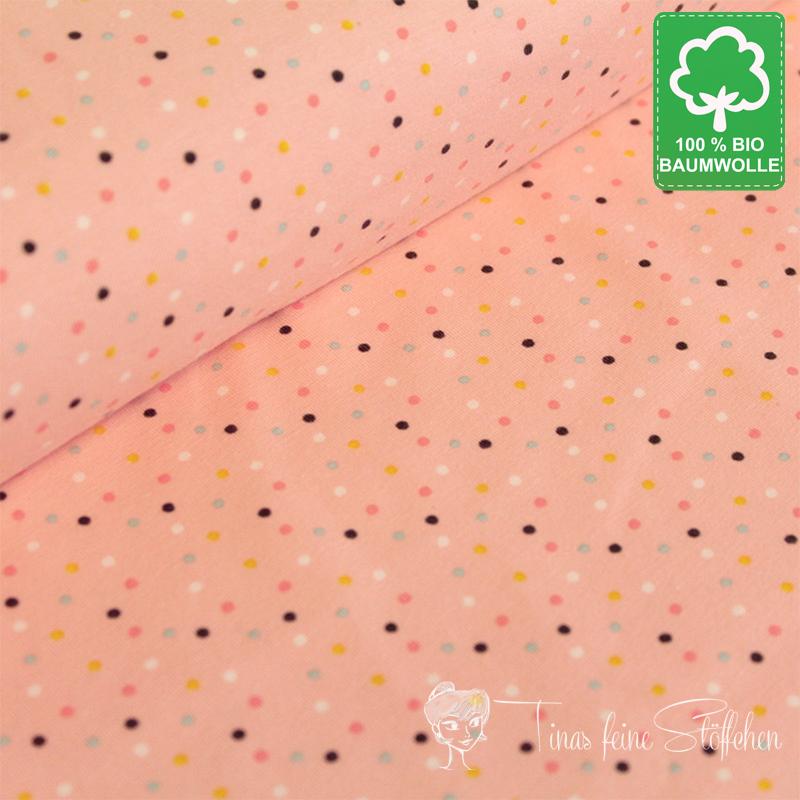 0,5 meter organic cotton jersey Mini Jungle Confetti rose