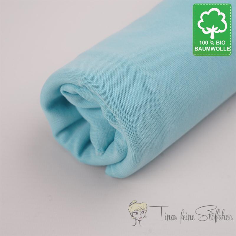 0,5 meter organic cuff rib Uni baby blue