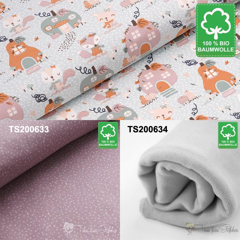 0,5 meter organic cotton jersey Sweet Home