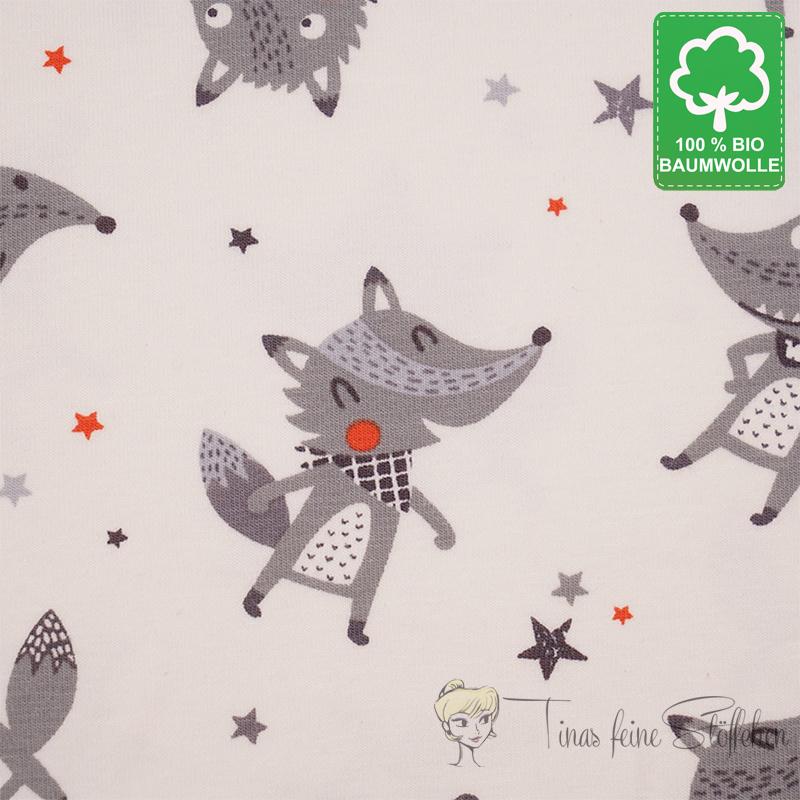 0,5 meter organic cotton jersey Wolf