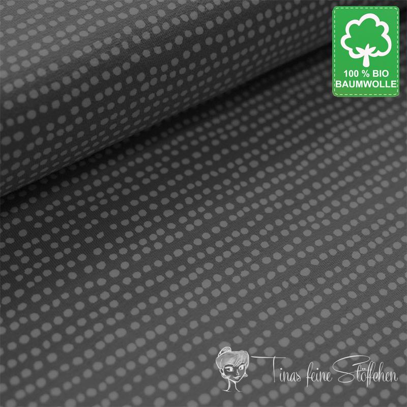 0,5 meter organic cotton jersey Dotted Line black