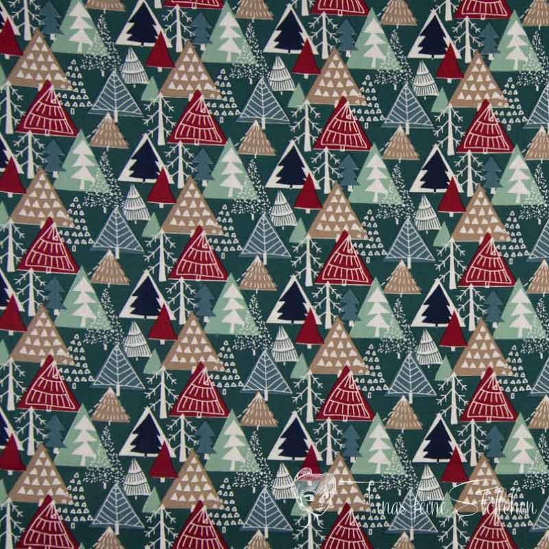 0.5 meter Christmas cotton Navy with christmas trees