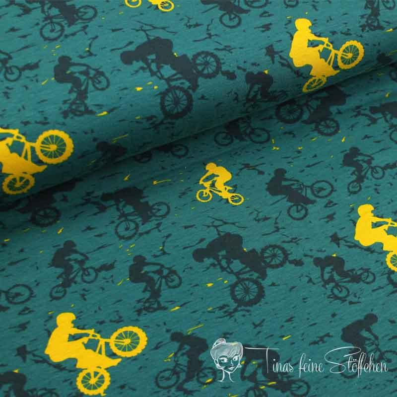 0.5 meter cotton jersey petrol "BMX"