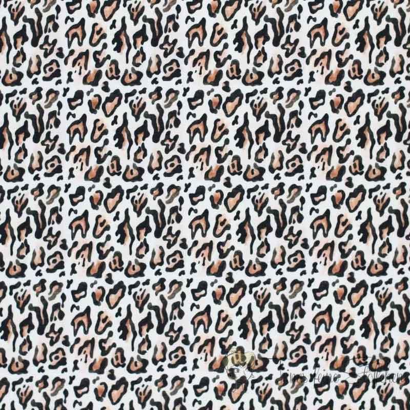 0.5 meter cotton jersey offwhite with leopard print