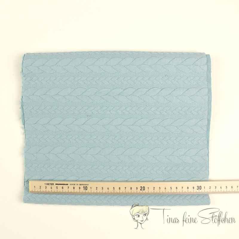 30cm Jacquard knitted fabric with plait pattern sea green