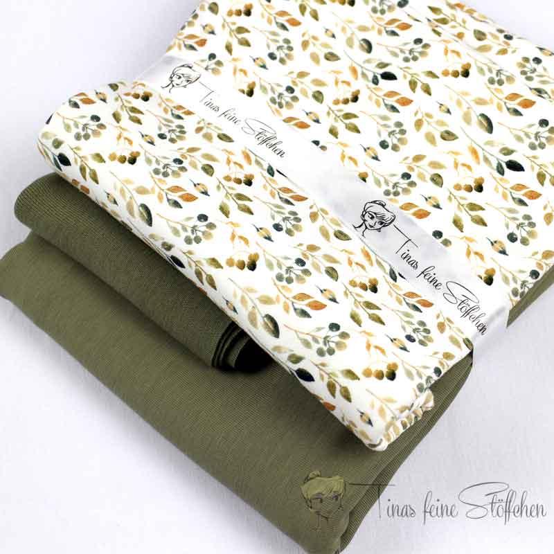 Fabric package leaves in olive-green