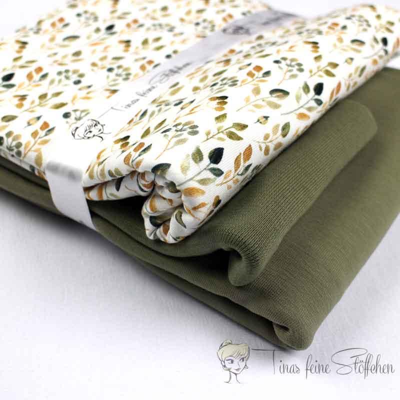 Fabric package leaves in olive-green