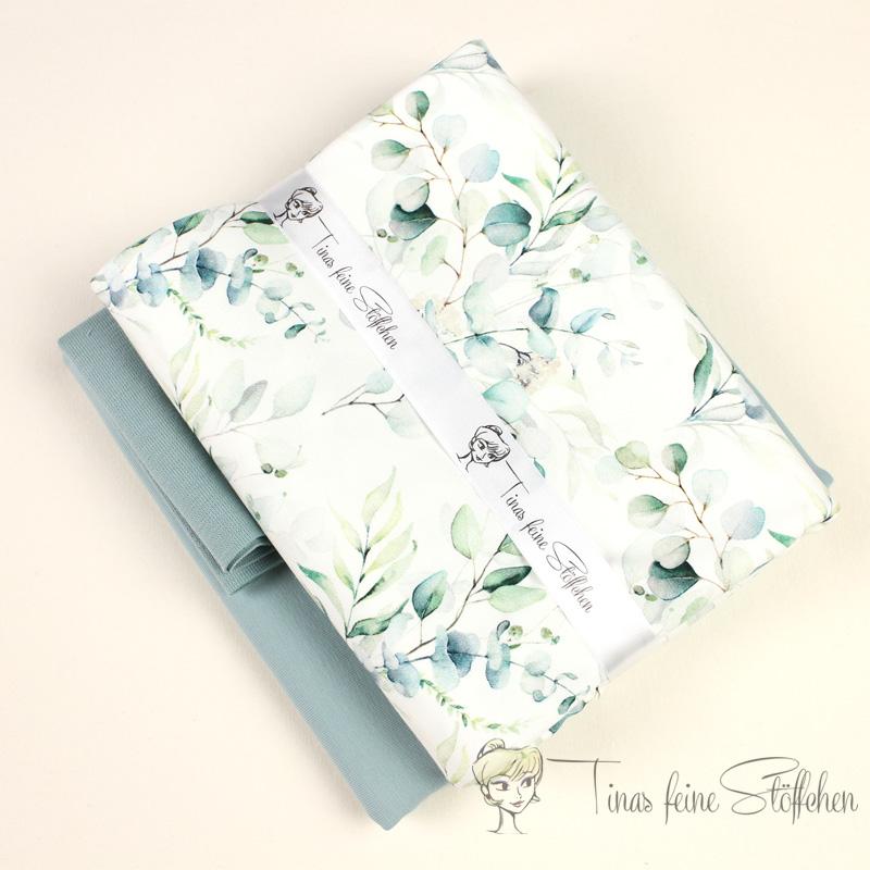 Fabric package with eucalyptus leaves