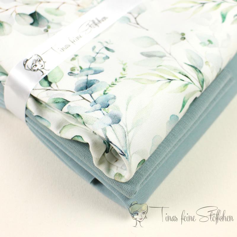 Fabric package with eucalyptus leaves