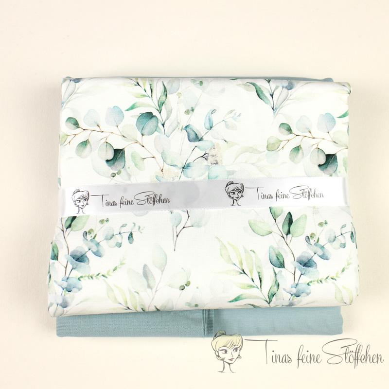 Fabric package with eucalyptus leaves