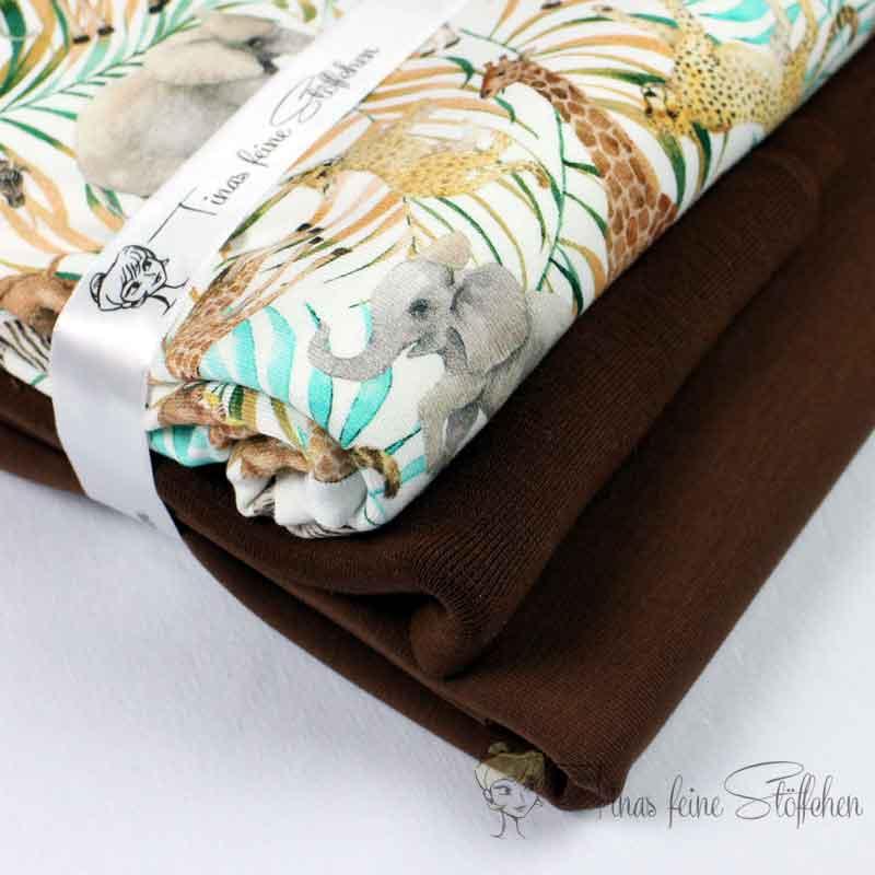 Fabric package with exotic animals