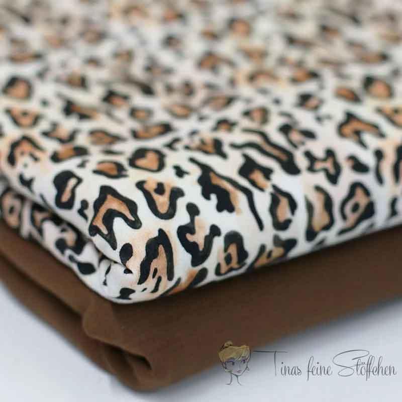 Fabric package with leopard print